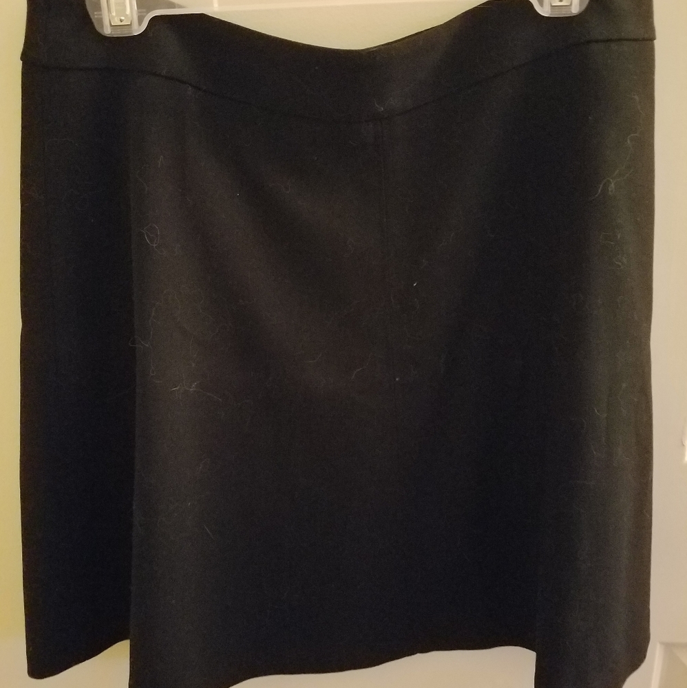 Short black A-line skirt